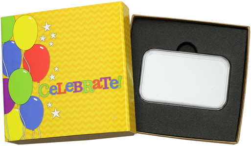 SilverTowne Natural Kraft Paper Gift Box with Celebrate! Balloons Box Sleeve